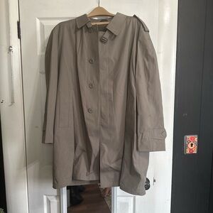 Men's Taupe Trench Coat - Classic Button Front